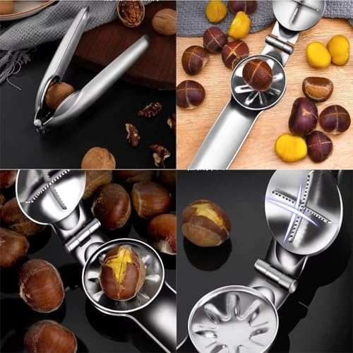 Hoxxu Stainless Steel Chestnut Cutter Tool Chestnut Opener Tool Chestnut Open Clip Chestnut Knife Chestnut Cracker Tool Chestnut Peeler Nut Cutter - Image 3