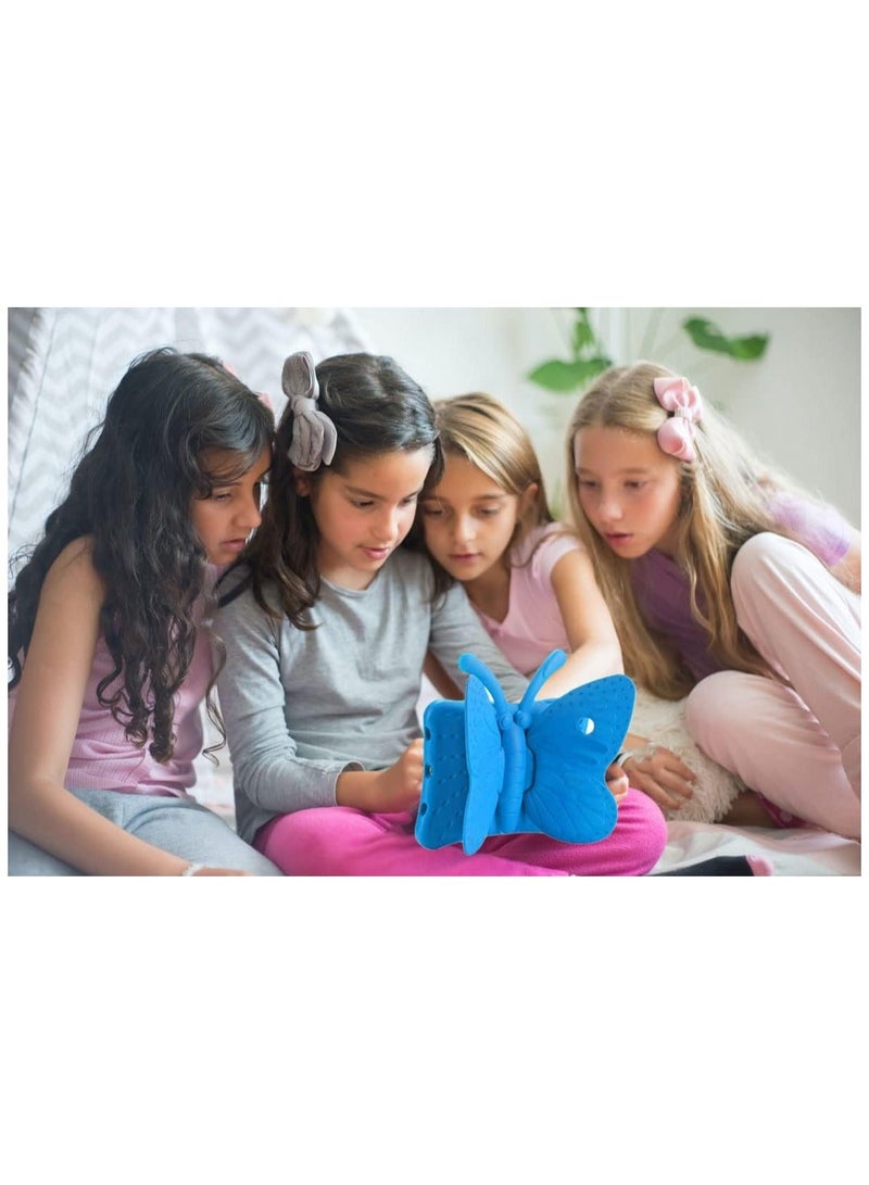 iPad 6th Generation Case for Kids, iPad 9.7 inch Case, Light Weight Shockproof EVA Foam Protective Tablet Stand Cover Holder for Apple iPad Air/Air 2 iPad 9.7 2017/2018 - Cute Butterfly, Blue - Image 2