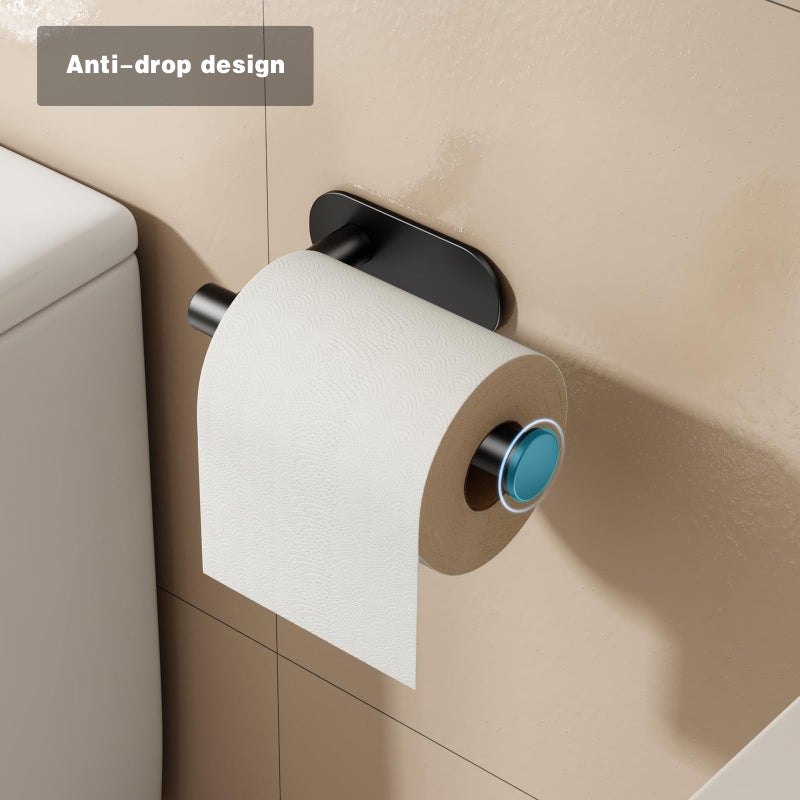 Voldra Toilet Paper Holder, Self Adhesive Toilet Paper Holder Wall Mount, SUS 304 Stainless Steel Toilet Tissue Roll Holder No Drilling for Bathroom Porta Papel de BaÃ±o (Matte Black, Classic) - Image 4