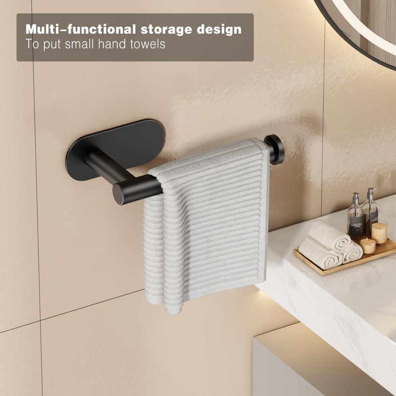 Voldra Toilet Paper Holder, Self Adhesive Toilet Paper Holder Wall Mount, SUS 304 Stainless Steel Toilet Tissue Roll Holder No Drilling for Bathroom Porta Papel de BaÃ±o (Matte Black, Classic) - Image 5