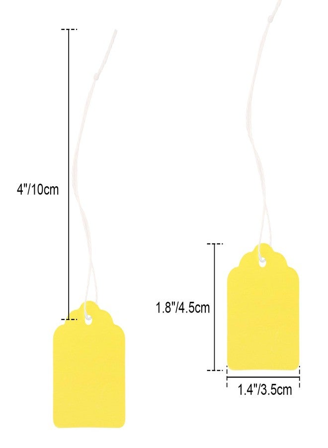 joycraft 200Pcs Price Tags with String Attached, 1.4x1.8 inch Blank Paper Hangtags with String, Yellow Jewelry Price Display Labels, Marking Strung Tags for Products, Jewelry, Clothing, DIY Craft - Image 2