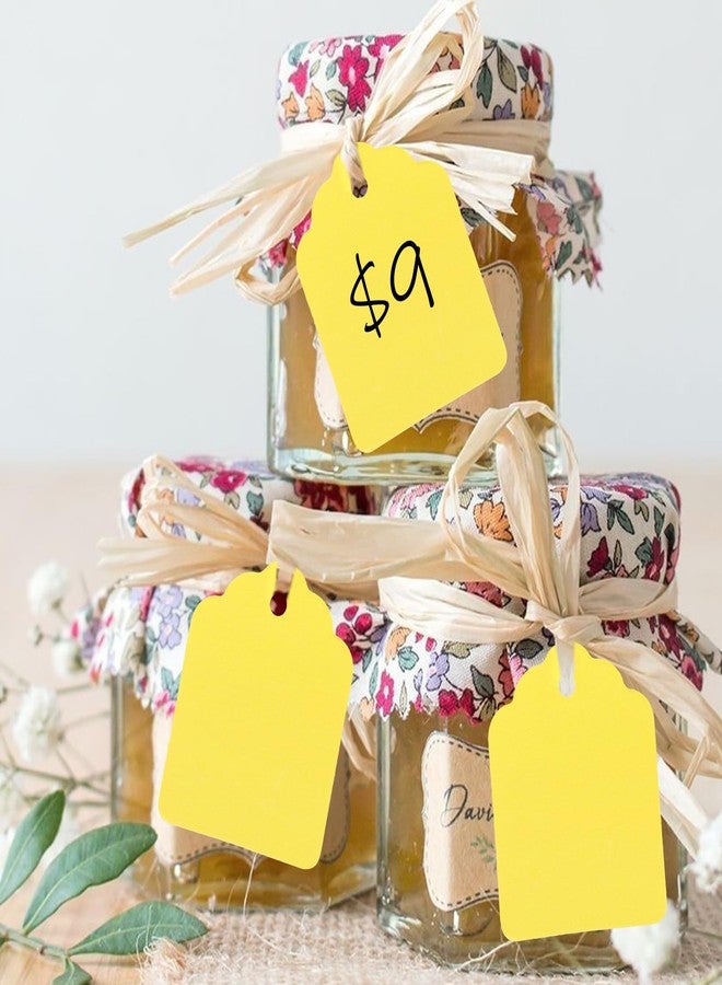 joycraft 200Pcs Price Tags with String Attached, 1.4x1.8 inch Blank Paper Hangtags with String, Yellow Jewelry Price Display Labels, Marking Strung Tags for Products, Jewelry, Clothing, DIY Craft - Image 5