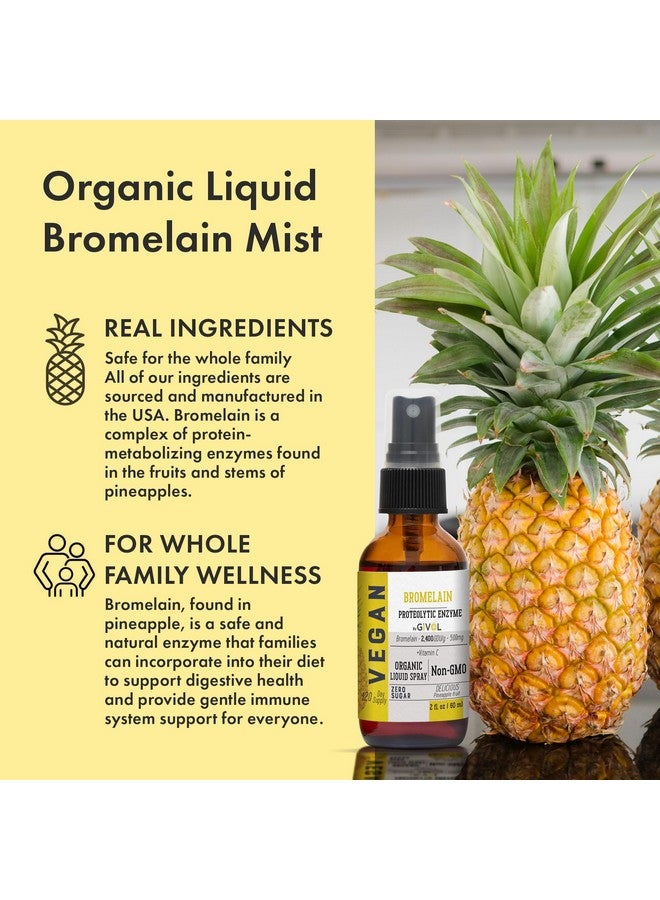 GIVOL Organic Raw Bromelain Mist-Liquid Pineapple Extract - Enhanced Potency 500mg, for Kids & Adults - for Digestive Health, Inflammatory Response, and Healing - Non-GMO - 60ml 120 Day Supply - Image 2