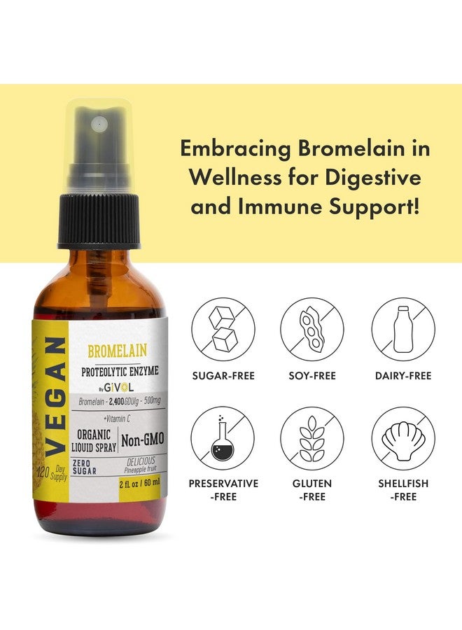 GIVOL Organic Raw Bromelain Mist-Liquid Pineapple Extract - Enhanced Potency 500mg, for Kids & Adults - for Digestive Health, Inflammatory Response, and Healing - Non-GMO - 60ml 120 Day Supply - Image 4