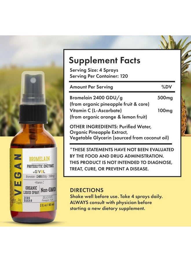 GIVOL Organic Raw Bromelain Mist-Liquid Pineapple Extract - Enhanced Potency 500mg, for Kids & Adults - for Digestive Health, Inflammatory Response, and Healing - Non-GMO - 60ml 120 Day Supply - pzsku/Z11B685712A948A62E189Z/45/_/1735907500/c6fdf7db-5196-4dca-996a-8b75744ea287