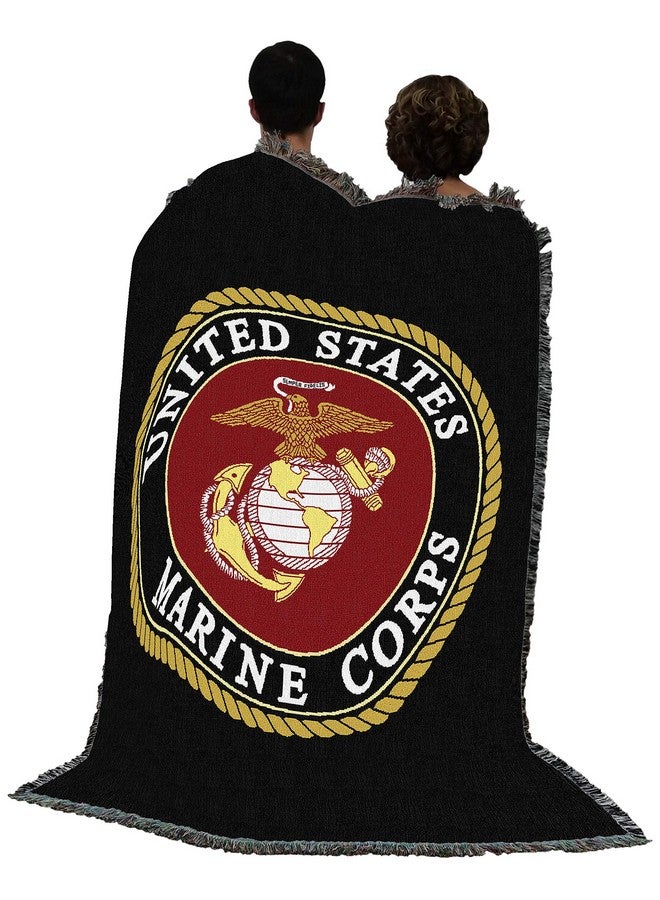 Pure Country Weavers Pure Country Weavers US Marine Corps - Emblem Blanket - Gift Military Tapestry Throw Woven from Cotton - Made in The USA (72x54)  - Image 2