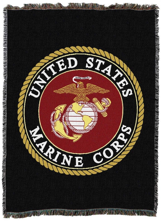 Pure Country Weavers Pure Country Weavers US Marine Corps - Emblem Blanket - Gift Military Tapestry Throw Woven from Cotton - Made in The USA (72x54)  - Image 3