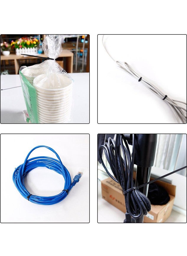 Wozlo - 30 Cm Cable Tie 3.6*300 mm Velcro Clamp Cable Collection Black 100 Pcs - Image 1