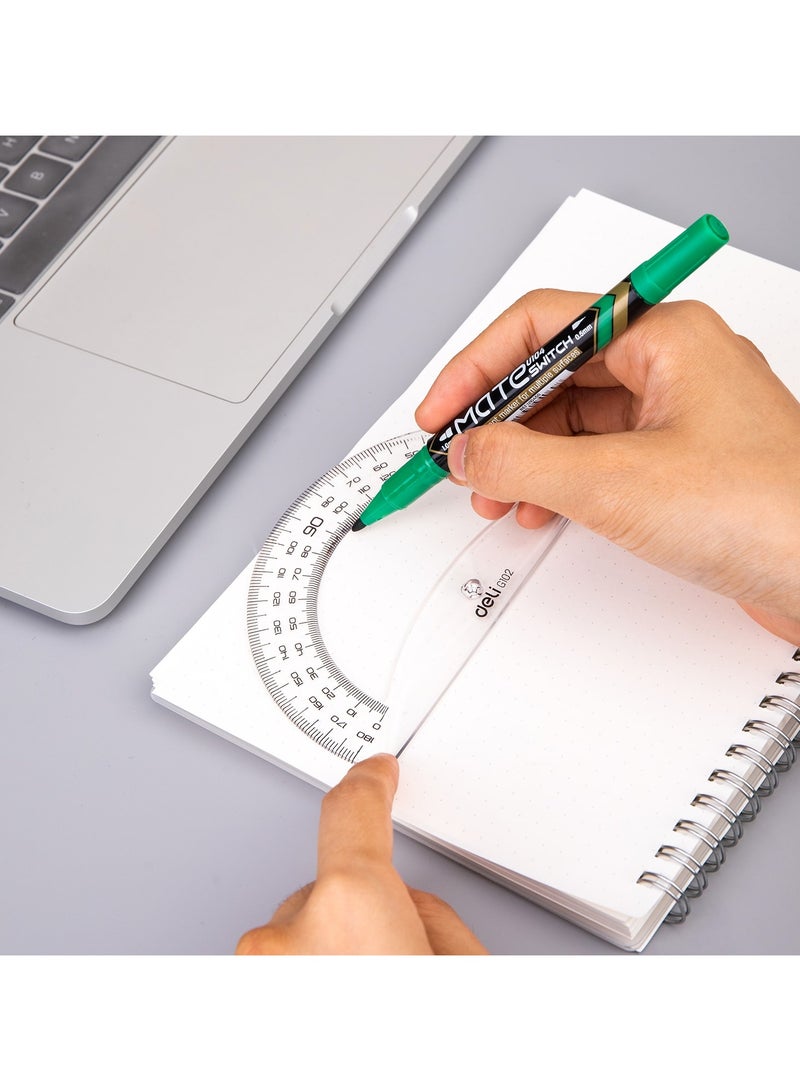 Deli EG10212 Protractor 180° (φ12 cm) – ideal for geometry measurements & angle drawing - Image 5