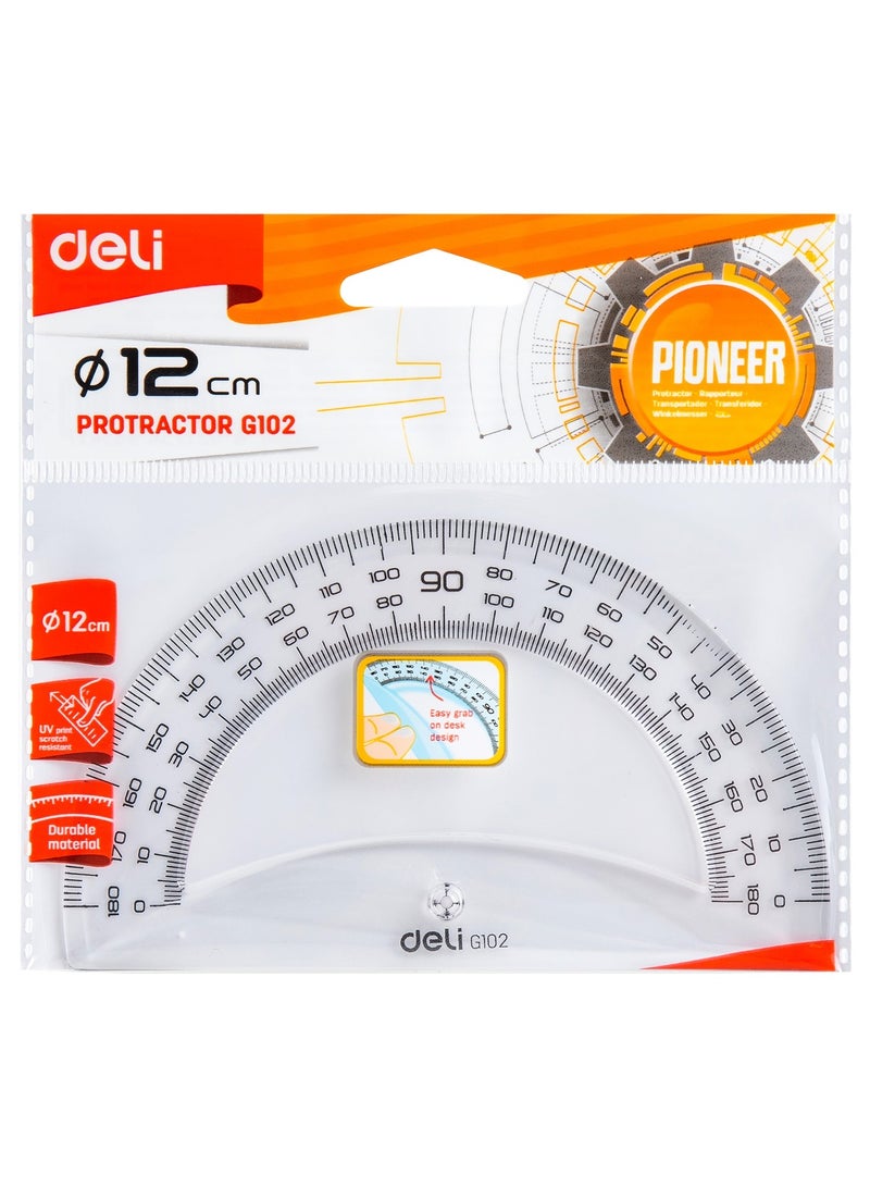 Deli EG10212 Protractor 180° (φ12 cm) – ideal for geometry measurements & angle drawing - Image 4