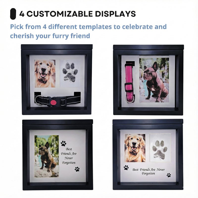 OtterPets Dog Urn for Ashes, 4 Customizable Displays with Paw Print Ink Kit and Flannel Bag, Pet Urns for Dogs Ashes, Pet Cremation Box, Cat Urn for Ashes, Dog Ashes Keepsake (Black) - Image 3