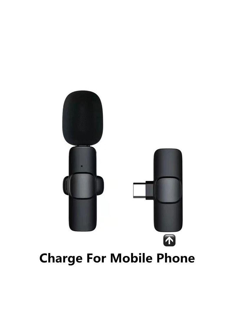 Wireless Lavalier Microphone for Type C Black 