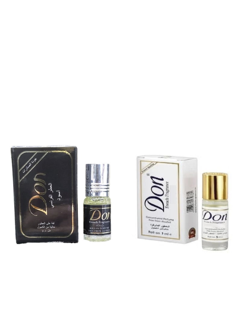 Don Roll On Attar Black And White set - 2.5 mL