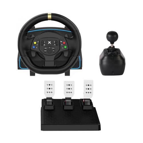 DOYO Gaming Steering Wheel with Pedals and Shifter, 1080° Sim Racing Wheel with Paddle Shifters, Hall Effect Pedals, Vibration Feedback, Magnetic Induction Sim Steering Wheel for PC - Image 1