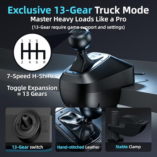 DOYO Gaming Steering Wheel with Pedals and Shifter, 1080° Sim Racing Wheel with Paddle Shifters, Hall Effect Pedals, Vibration Feedback, Magnetic Induction Sim Steering Wheel for PC - Image 5