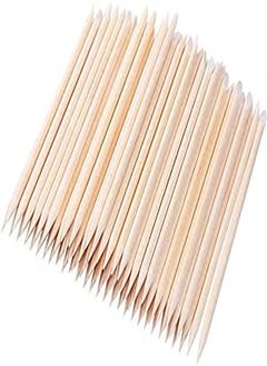TEOYALL 100 PCS Orange Wooden Sticks, TEOYALL Double-End Wood Cuticle Pusher Nail Art Manicure Pedicure Tools (100pcs) 
