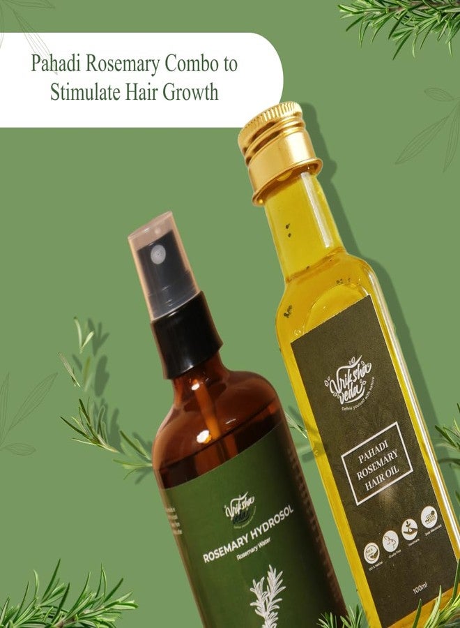Vriksha Veda Pahadi Rosemary Hair Growth Combo I Rosemary Hydrosol (100 ml) & Pahadi Rosemary Hair Oil (100 ml) I For all Hair types I Unisex " - Image 3