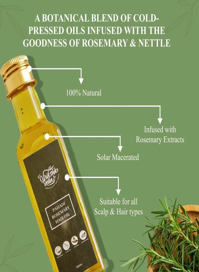 Vriksha Veda Pahadi Rosemary Hair Growth Combo I Rosemary Hydrosol (100 ml) & Pahadi Rosemary Hair Oil (100 ml) I For all Hair types I Unisex " - Image 4