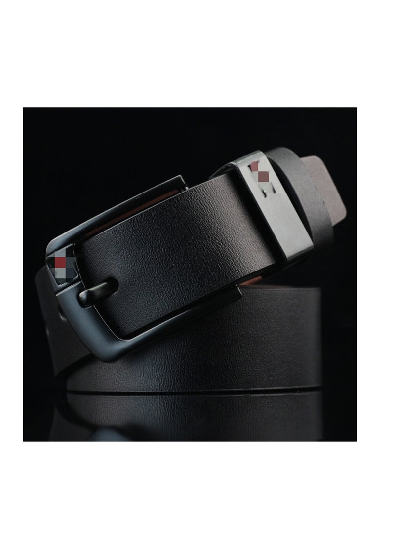 Generic Leather Dress Belts for Men. Men's Casual Jeans Belts. Classic Work Business Dress Belt Black  - Image 2