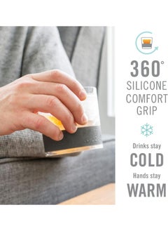 Host Host Freeze Cooling cups set of 2, Old Fashioned Glass with Silicone band for Bourbon, Scotch, and Whiskey, whisky gifts for men, Smoke  - Image 3