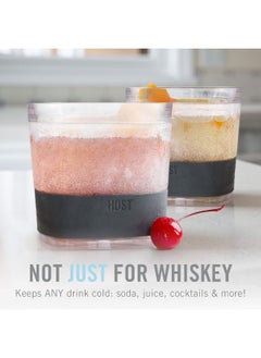 Host Host Freeze Cooling cups set of 2, Old Fashioned Glass with Silicone band for Bourbon, Scotch, and Whiskey, whisky gifts for men, Smoke  - Image 4