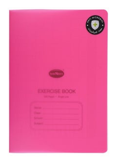 Navneet A4 Size Single Line Exercise Book 200 Pages With PVC Cover Pink  - Image 1