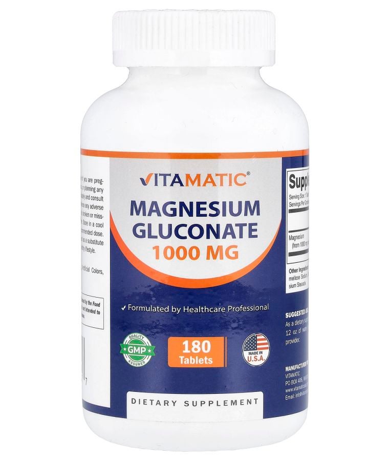 Vitamatic Magnesium Gluconate 1000 mg 180 Tablets