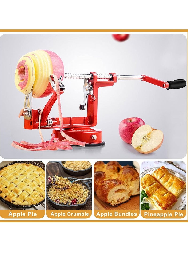 KASTWAVE - Apple Peelers 3 In 1 Stainless Steel Apple Peelers Corer Slicer with Suction Base Spiral Multicolor Peelers Slicer Stainless Steel Hand-cranking Apple Peeler Slicer Peeler - Image 1