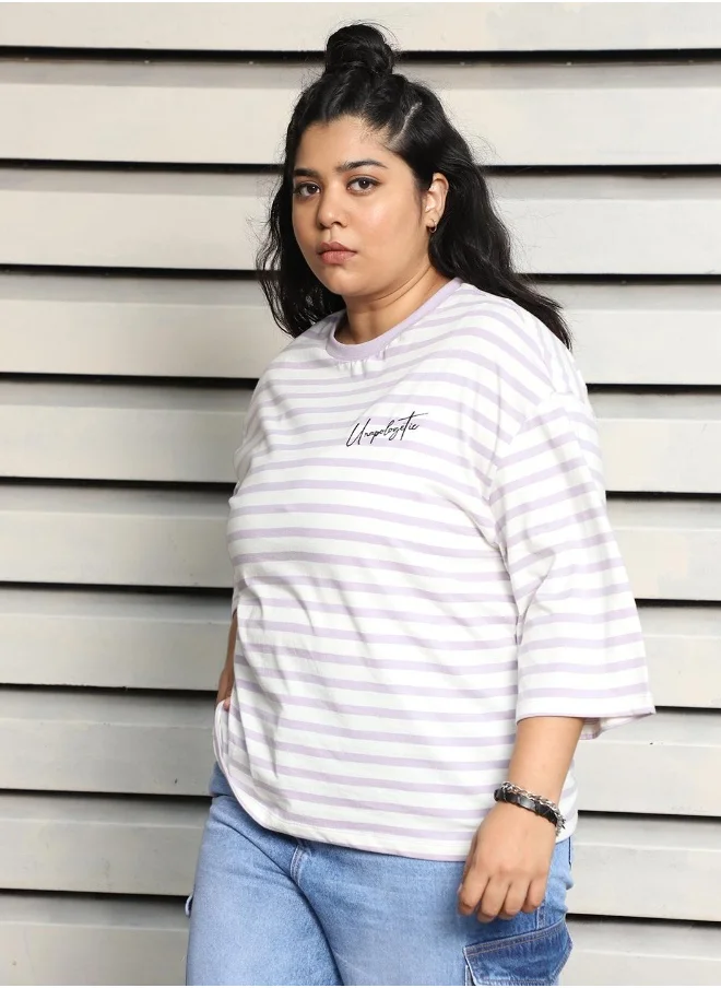 HIGH STAR Women Lavender T-shirt