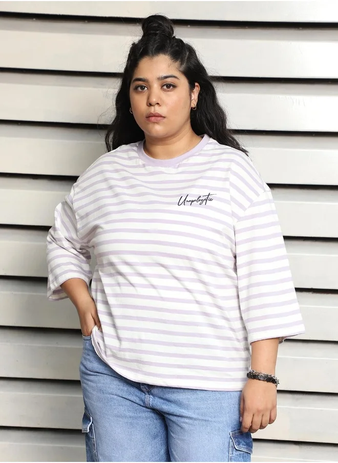 HIGH STAR Women Lavender T-shirt