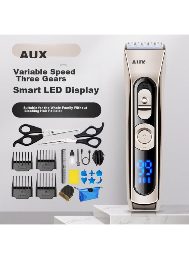Aux Hair Clipper Professional Electric Trimmer For Adults And Children, Baby Hair Cutting Electric Shaver, Washable Blade Head, Home Use Hair Cutting Tool - Image 1