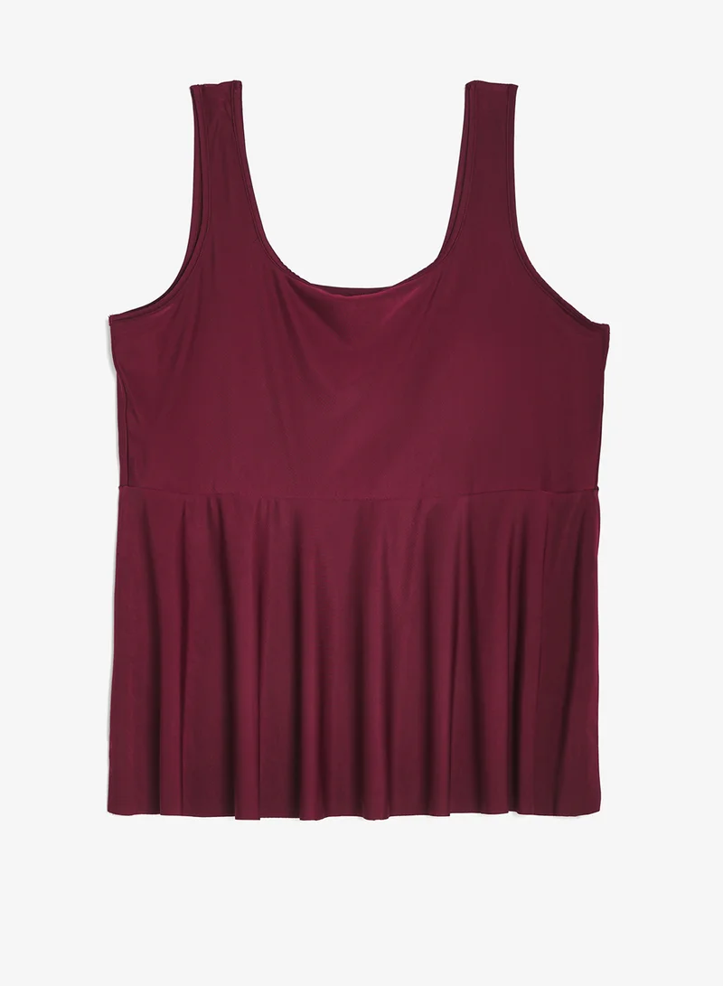 Ella Plus Square Neck Swimsuit With Skirt