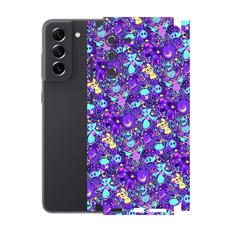 90STETHIX Compatible for Samsung Galaxy S21 FE (5G) Mobile Back Skin Screen Guard Protector (Coverage - Back+Camera+Sides) (Design-6) (156) - Image 1