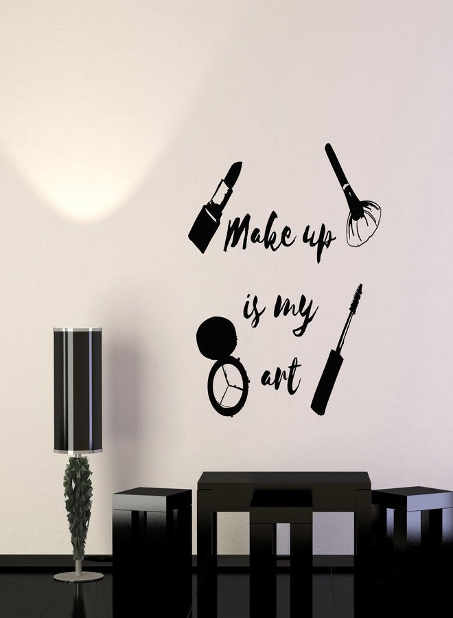 SnappySticker Makeup in My Art Cosmetics Wall Sticker for Bedroom Living Room Office ? Large Removable Waterproof Vinyl Wall Decal ? Home Decor Sticker Size: 27 X27