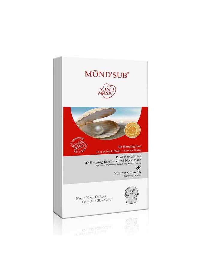 Mond'sub MOND’SUB (Pack of 5 x 40g) Pearl Revitalizing & Brightening 3D Hanging Ears Neck & Facial Masks  - Image 1