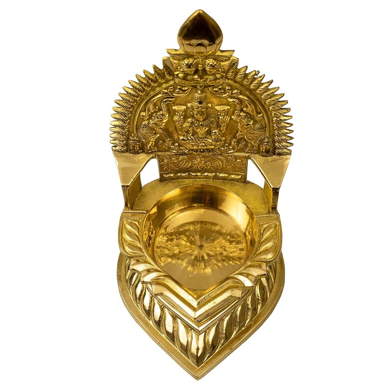 Putrika Traditional Brass Kamachi Diya for Puja Deepam Oil Lamp for Home Temple Kamatchi Devi Maa Hindu Kamatchi Amman VilakkuBig - Image 2