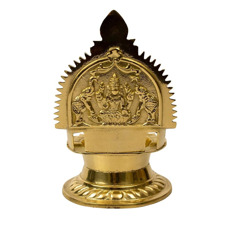 Putrika Traditional Brass Kamachi Diya for Puja Deepam Oil Lamp for Home Temple Kamatchi Devi Maa Hindu Kamatchi Amman VilakkuBig - Image 5