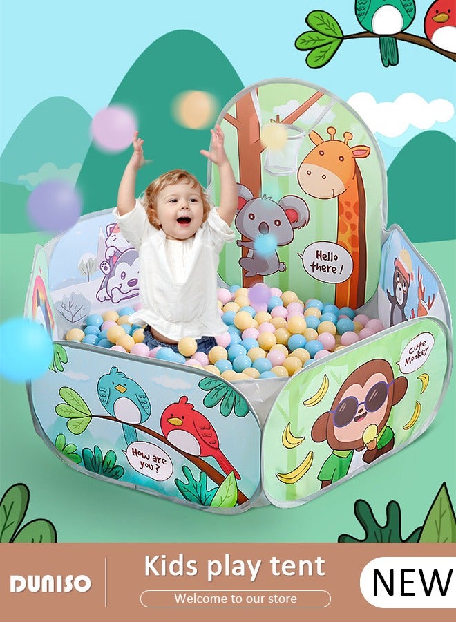 DUNISO خيمة لعب للأطفال، بركة كرات للأطفال مع سلة، خيمة لعب قابلة للطي، مركز نشاط بركة اللعب للأطفال، للأولاد والبنات والرضع والأطفال الصغار للاستخدام الداخلي والخارجي (الكرات غير مشمولة) - Image 1