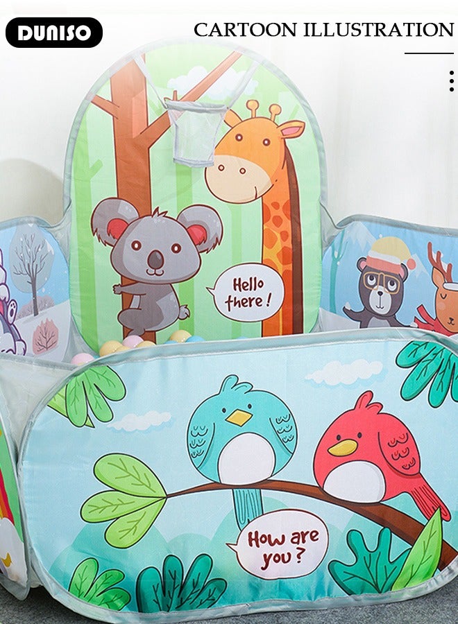 DUNISO خيمة لعب للأطفال، بركة كرات للأطفال مع سلة، خيمة لعب قابلة للطي، مركز نشاط بركة اللعب للأطفال، للأولاد والبنات والرضع والأطفال الصغار للاستخدام الداخلي والخارجي (الكرات غير مشمولة) - Image 3