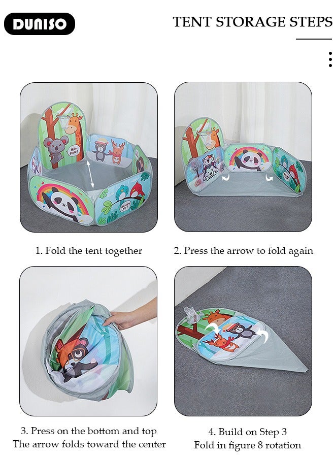 DUNISO خيمة لعب للأطفال، بركة كرات للأطفال مع سلة، خيمة لعب قابلة للطي، مركز نشاط بركة اللعب للأطفال، للأولاد والبنات والرضع والأطفال الصغار للاستخدام الداخلي والخارجي (الكرات غير مشمولة) - Image 5