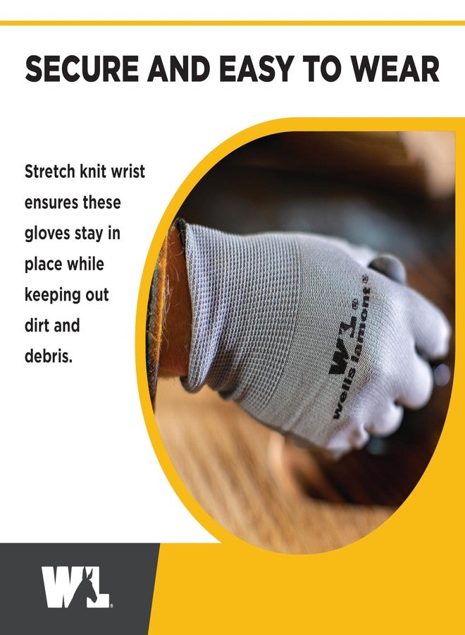 Wells Lamont 10-Pair Pack Nitrile Work Gloves | Lightweight, Abrasion Resistant, Blue/Grey | Large (580LU) - Image 4