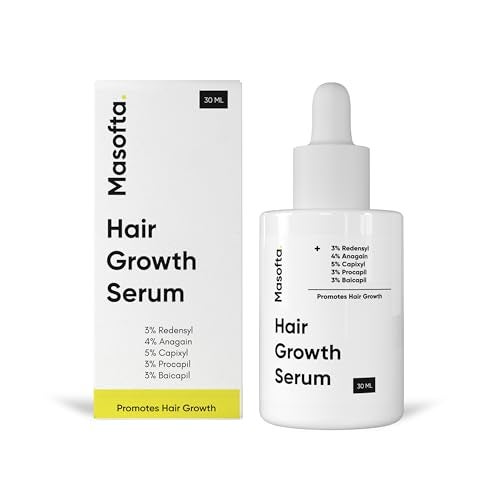 Masofta Hair Growth Serum For Density Hair fall Control with 3 Redensyl 5 Capixyl 4 Anagain 3 Procapil 3 Baicapil Rosemary Biotin For Both Men Women 101 floz30ML