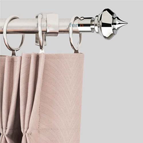 FERIO Stainless Steel Curtain Finials Without Curtain Rod Holder Set for 1 Inch Rod Curtain Accessories Mirror Finish (Pack of - 6 Pics) - Image 3