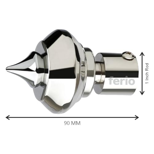 FERIO Stainless Steel Curtain Finials Without Curtain Rod Holder Set for 1 Inch Rod Curtain Accessories Mirror Finish (Pack of - 6 Pics) - Image 2