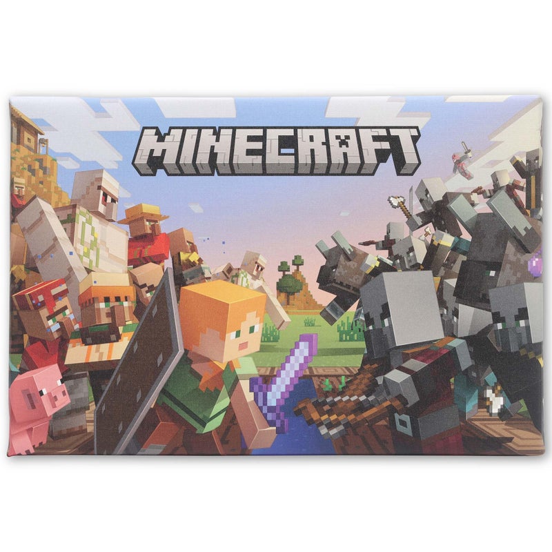 Open Road Brands Minecraft Battle Scene Gallery Wrapped Canvas Wall Decor Fun Minecraft Wall Art for Game Room or Bedroom - Image 2