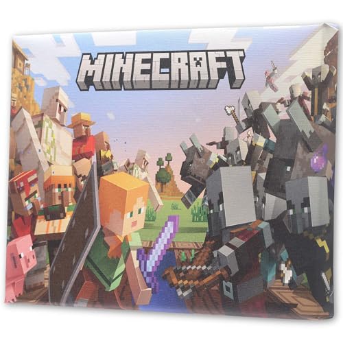 Open Road Brands Minecraft Battle Scene Gallery Wrapped Canvas Wall Decor Fun Minecraft Wall Art for Game Room or Bedroom - Image 3