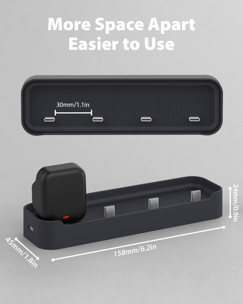محطة شحن المتوافقة مع حزمة بطارية Whoop 4.0، مركز شحن متعدد USB-C محطة شحن عائلية محمولة (المحطة فقط) - Image 4