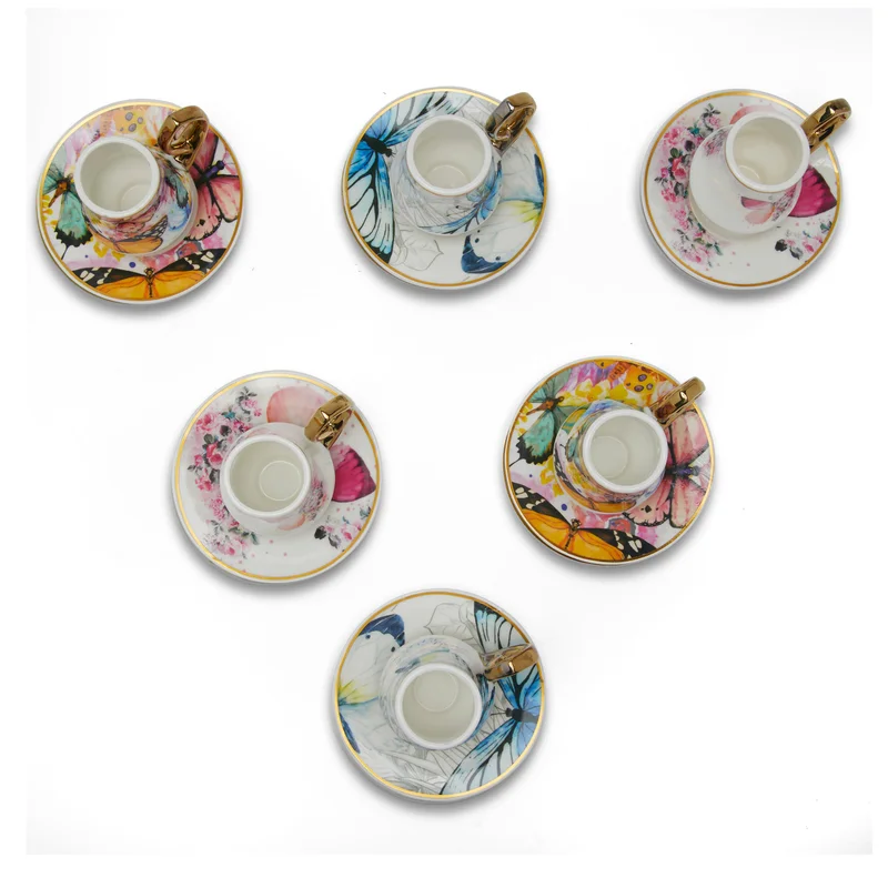 سيمبلي كيتشن Rabat Butterfly Coffee Cup & Saucer Set