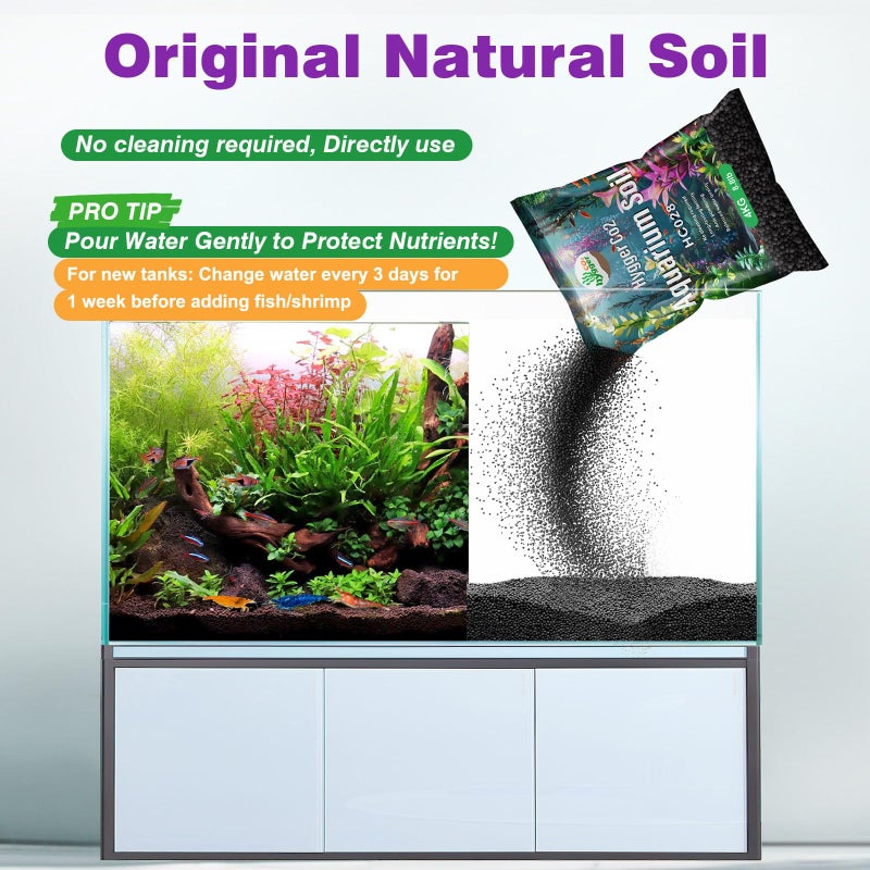 Hygger CO2 Upgraded Aquarium Soil Water Grass Mud, Ideal for Fish Tank Aquascaping Aquarium Substrate Soil for Plants and Shrimps, No Need to Wash (4.4 Pounds) - Image 2