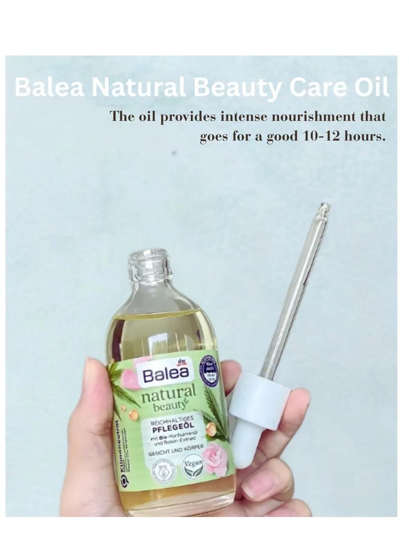 باليا زيت العناية العضوي للوجه والجسم من ناتشورال بيوتي ، نباتي ، مع زيت بذور القنب العضوي وخلاصة الورد 100 مل - Image 2